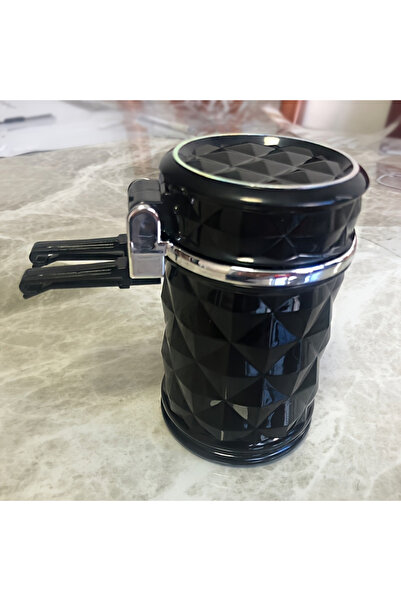 Choice black Car Ashtray With LED Light Portable Universal Alloy Ash Tray Alu...