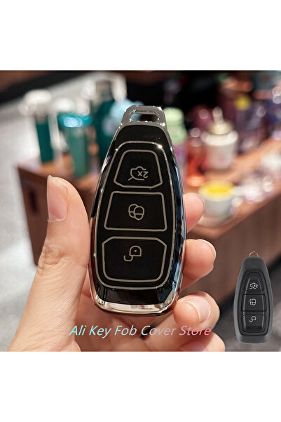 Choice7 black Car Key Case Cover Keychain For Ford Fiesta IV Focus III Fusion...