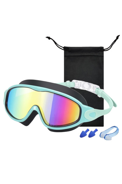 choice2 Green-coated Large Frame Kids Swim Goggles 3-15YDS Boys Girls Youth W...