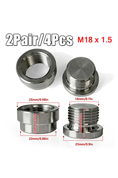 Choice as pic 4PCS/set Oxygen Sensor Bung+Plug Replacement Accessories O2 Oxy...