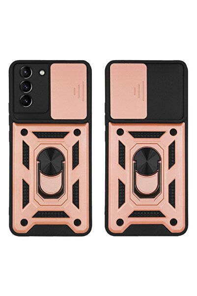Sonique Θήκη Ring Armor CamPro για Samsung Galaxy S21 Plus Ροζ Χρυσό