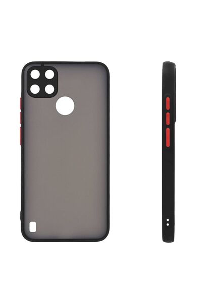 Sonique Θήκη Σιλικόνης Color Button Bumper Realme C21Y / Realme C25Y Μαύρο