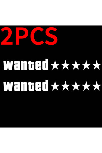 Choice3 (18x3cm)2PCS (TED02)White 2PCS Wanted Start Motorcycle Stickers Funny...