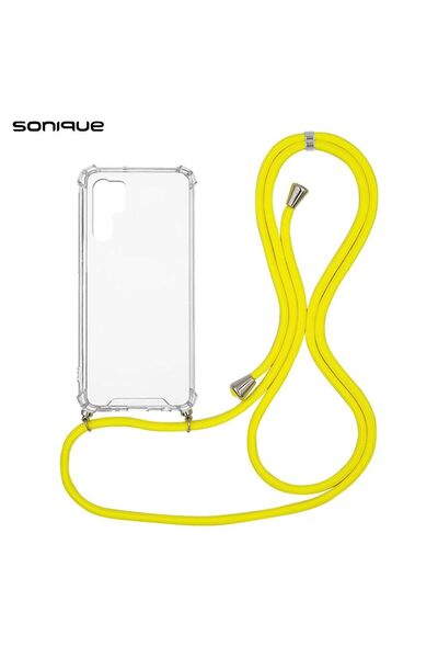 Sonique Θήκη Σιλικόνης με Κορδόνι Armor Clear Huawei P30 Pro Κίτρινο