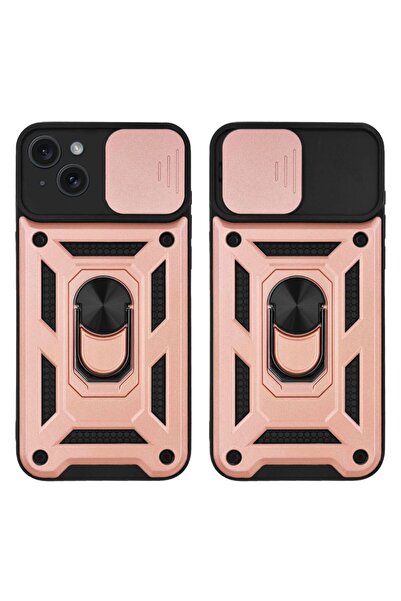 Sonique Θήκη Ring Armor CamPro για Apple iPhone 15 Plus Ροζ Χρυσό