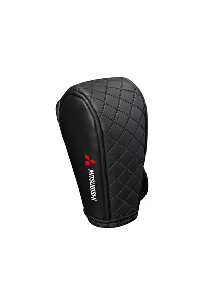 choice2 Mitsubishi black Car Shift Handle Cover Leather Shift Knob Decor For ...