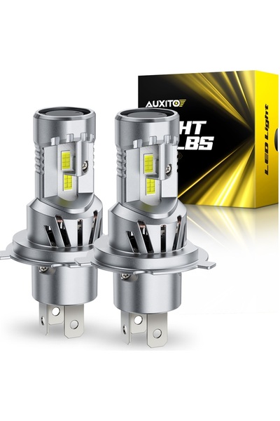 Choice H4/9003/HB2 Hi/Lo WHITE AUXITO 2Pcs Turbo H4 9003 HB2 Car LED Headligh...