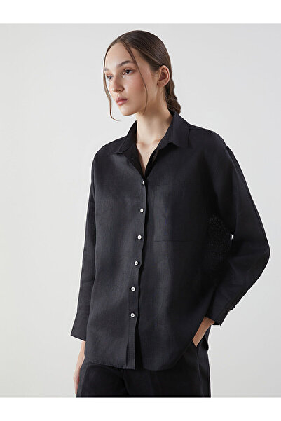 LC Waikiki Nevavm Oversize 100% Linen Women's Shirt with a Difference