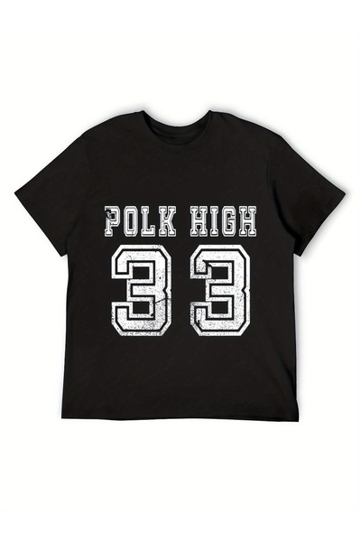 Sovae Men's Distressed Bock High School #33 Bundy Shirt/T-Shirt (Black)