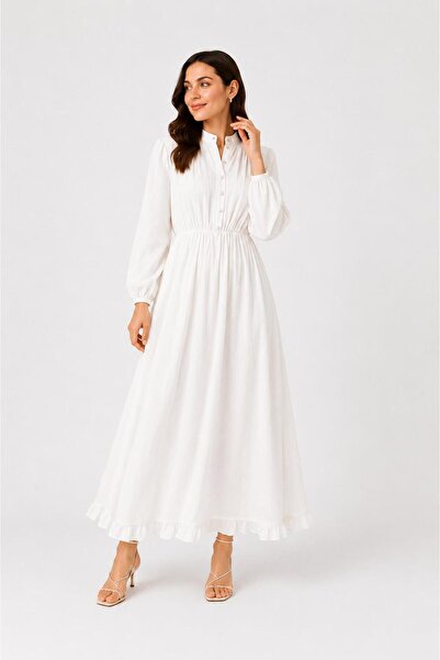 HİRA LİFE FASHİON Women's Strawberry Fabric Dress with Ruffled Front and Butt...