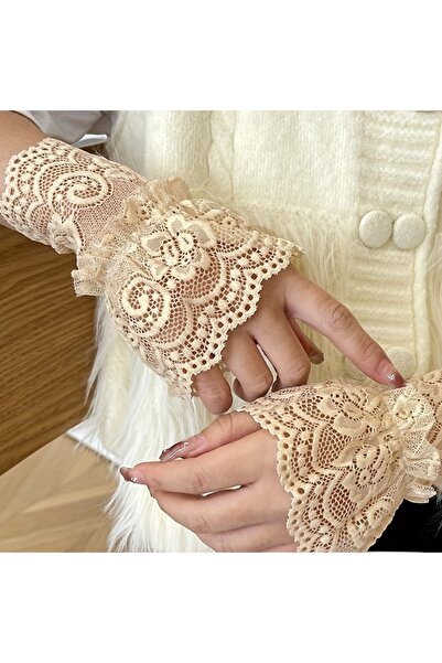 Choice1 Skin color 1 Pair Lace Hollow Wristbands for Women,Wrist Covers Lace ...