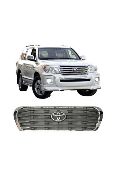 Toyota شبك أمامي لسيارة لاند كروزر 2008-2015 بلون النيكل على خلفية رمادية