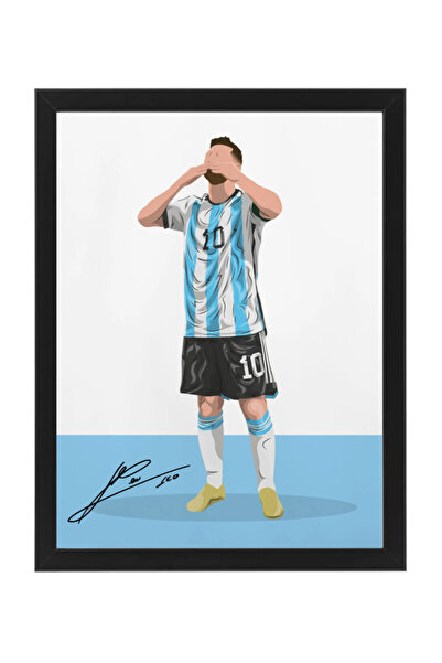 Boomah Accessories Lionel Messi Argentina Autographed Poster with Frame 50x40cm