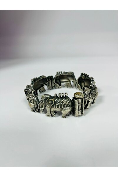 NirVee Oxidized Silver Elephant Kada/Bangle.