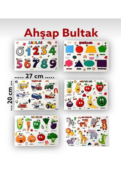 Kiri AHŞAP EĞİTİCİ ÖĞRETİCİ YAPBOZ BULTAK 6 FARKLI ÜRÜN SETİ