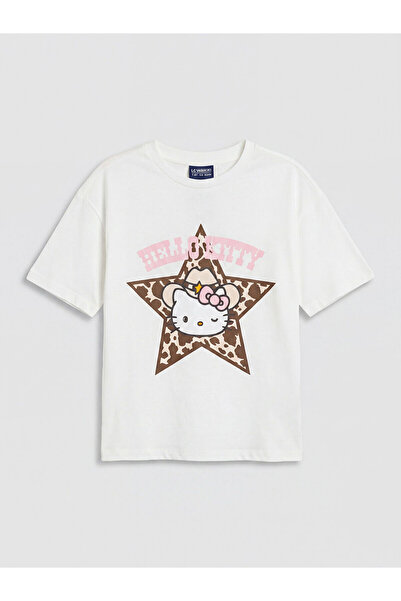 LC Waikiki Gencc Kalitesiyle Oval Yaka Hello Kitty Baskılı Kız Çocuk Tişört