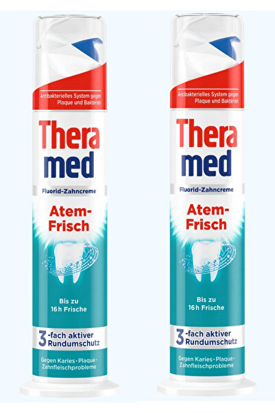 Theramed Atem-Frisch Fluoride Toothpaste 2 X 100 ml for 16 Hours of Fresh and...