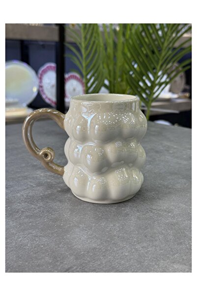 Doğudeko Pearl Porcelain 330 ml Mug with Pearls