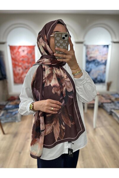 e.m ipek Rosavie Desen Soft Shawl - Brown