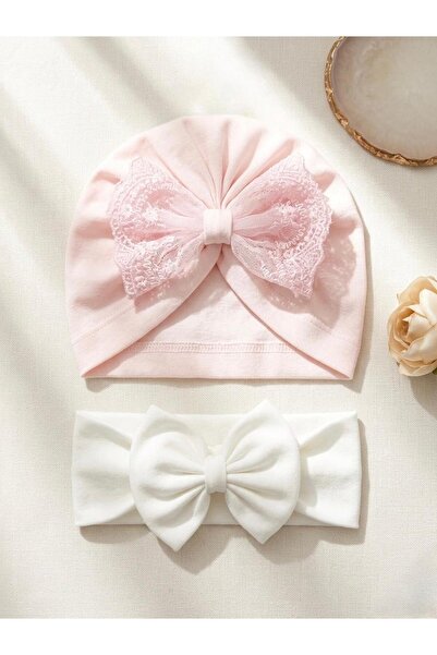 Bebila Baby Baby Girl Bandana and Bonnet Set of 2 Mevlütlük Photo Shoot Gift ...