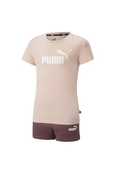 Puma Youth Girls Logo Tee and Shorts Set - Pink