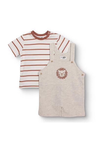 ebebek Hello Baby HelloBaby Erkek Bebek Şort Salopet-Tshirt Hayvan Baskılı Dü...
