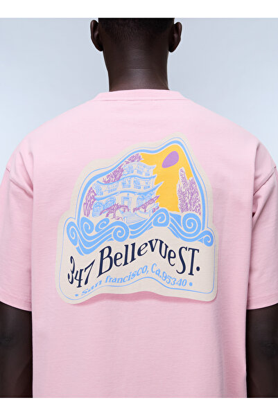 Napapijri S-Fluorite Ss-Np0A4G2Fp1T1 Pink Round Regular Fit Printed Men's T-S...