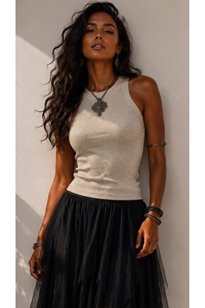 bysezerozer HALTER YAKA BODY SİMLİ ŞIK GECE BLUZ