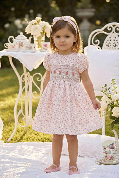 Alesayi_kids العيسائي للاطفال| فستان تركي مع ربطة رأس من 6 الى 24 شهر