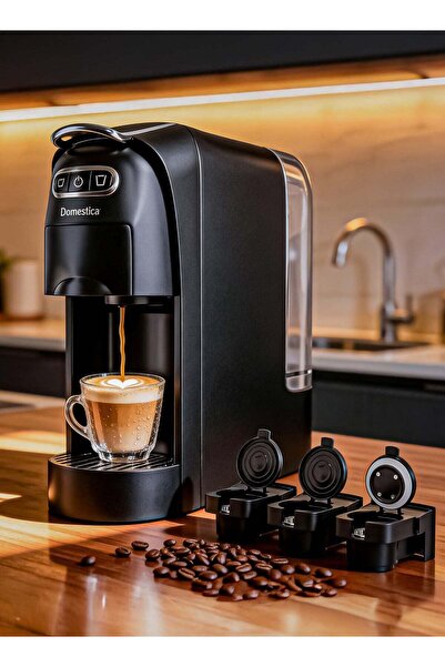 DOMESTICA Brewcraft 3-in-1 Multi Capsule Espresso Coffee Machine, 600ML Detac...