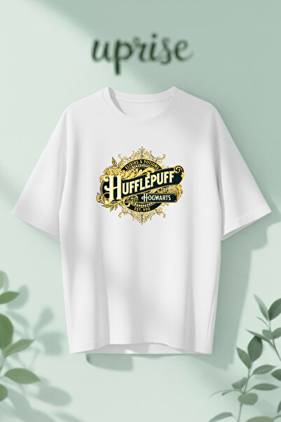 Vordevia Μπλουζάκι Hufflepuff από βαμβάκι με στάμπα και σχέδιο κτιρίου