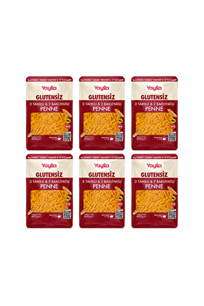 Yayla Glutensiz 3 Tahıllı & 2 Bakliyatlı Penne Makarna 400 Gr x 6’lı Avantaj ...