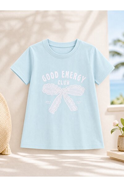 SETTY KOOP Tricou cu mânecă scurtă pentru fete – Imprimeu „Good Energy Club” ...