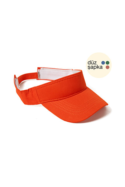 düz şapka studio Flat Hat |   Orange Visor Hat - Minimalist, Without Logo and...