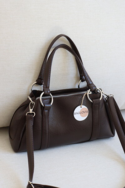 BAGLOVİS Women's Silver Ring Detailed Handbag Curved Design Stylish Daily Sho...