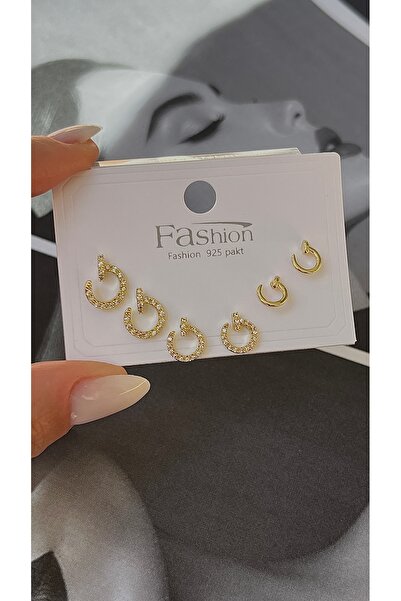 Twinssis Accessories Minimal Zircon Stone Earring Set