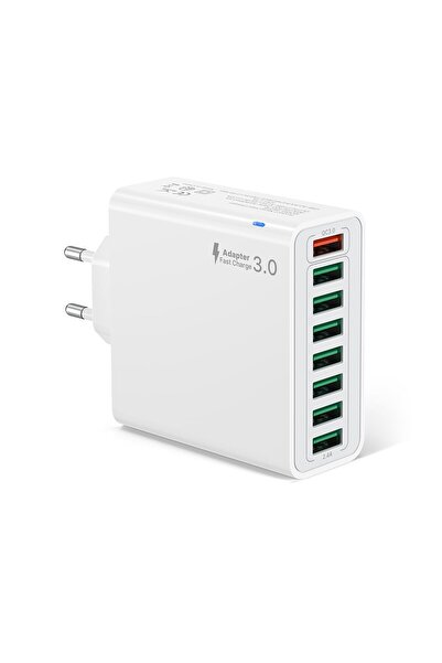 USB Charger 8 Ports 40W Fast Charging Adapter – Black