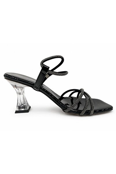 PAPUCUMUN DÜNYASI Pantofi cu toc transparent, cu baretă la gleznă, de seară, ...