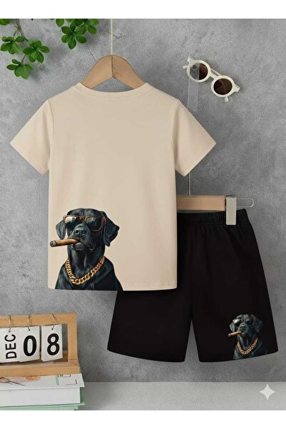 NC Nicee Clothes Summer Children's T-Shirt Shorts Unisex (Dog with Pro)