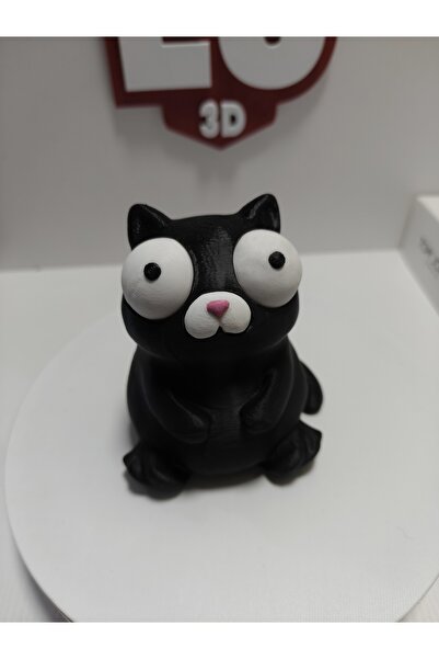 Ades Store Figür Sevımli Kara Kedı Oynayan Gözlü 3 D Baskı Oyuncak