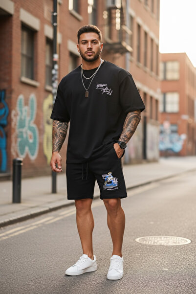 dehaine Summer set for men, t-shirt + shorts, men's Premium tracksuit, 030
