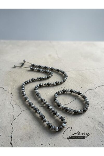 CRAZY TAKI TASARIM 8 mm Onyx (Black Agate) & Black Labradorite Natural Stone ...