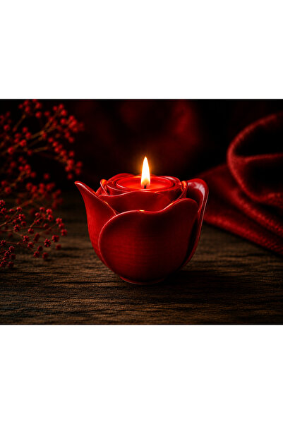 farist Dekoratif gül tasarimli romantik Mumluk Tealight