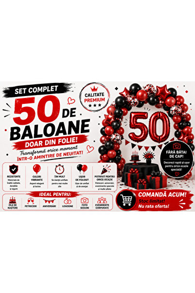 OEM SET OF 50 ROUND FOIL BALLOONS (RO-V05) (Black-50XBALON-r2)