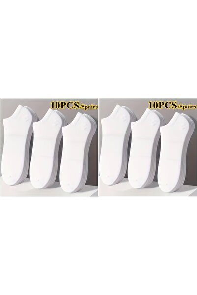 dehaine Set of 10 unisex socks for women and men, white socks, black socks, C...