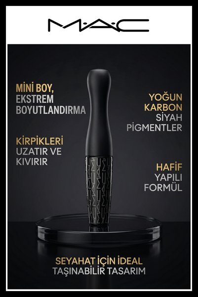 M.A.C Mini Siyah Maskara 3D Hacim Uzatıcı Kıvırıcı Seyahat Boy