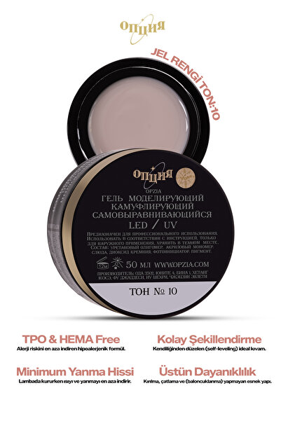 Opzia Builder Jel Protez Tırnak Jeli 50ml TPO&HEMA FREE - No:10