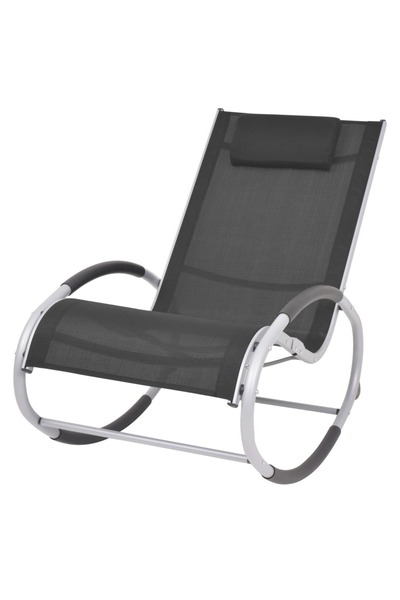 vidaxl Scaun balansoar de exterior, negru, textilenă