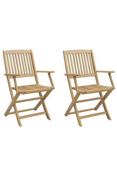 vidaxl Scaune grădină pliante 2 buc. 54x61x88 cm lemn masiv acacia