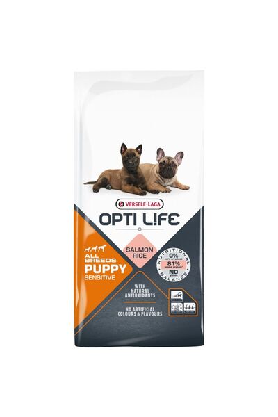 Optilife Opti Life Puppy Sensitive All Breeds Salmon & Rice Ξηρά Τροφή Κουταβ...